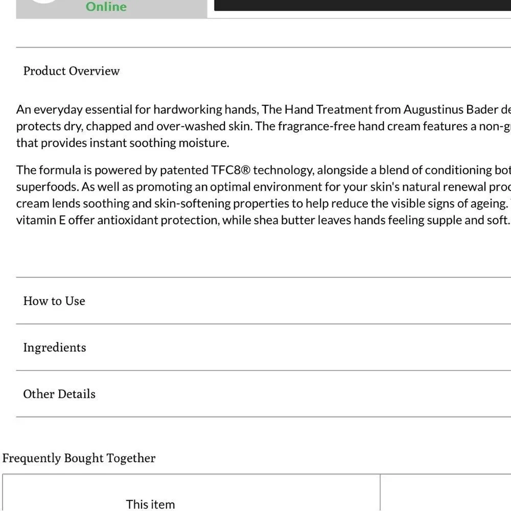 Augustinus Bader The‎ Hand Treatment w/TFOB